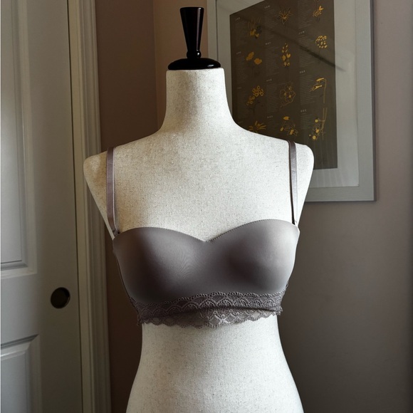 NWOT -Elegant Lace Trimmed Bralette Set of 3 - Ivory, Cream, Latte - Picture 4 of 9